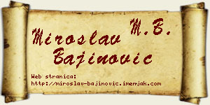 Miroslav Bajinović vizit kartica